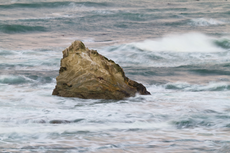 Waves Breaking Around Seastack